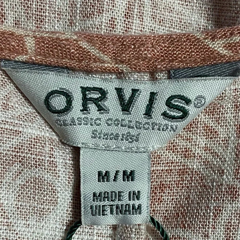 Orvis Womens Sleeveless Tank Dress Medium Muted Red Tropical Coastal Casual NWT - Picture 5 of 8